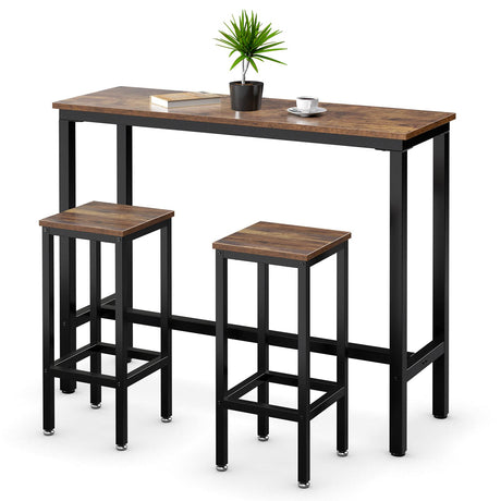 3-Piece Bar Table Set, 39.5” Bar Table with 2PC 28” Bar Stools