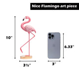 Pink Flamingo Statue Summer Tropical Decor - 10 inch Flamingo Sculpture