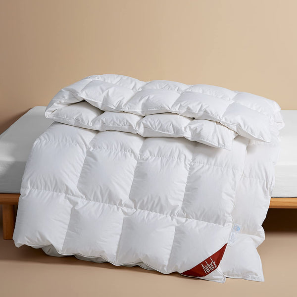 Luxury Feather Down Comforter Queen Full Size, Filled with Feather and Down