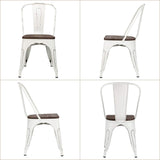 Metal Dining Chairs with Wood Seat