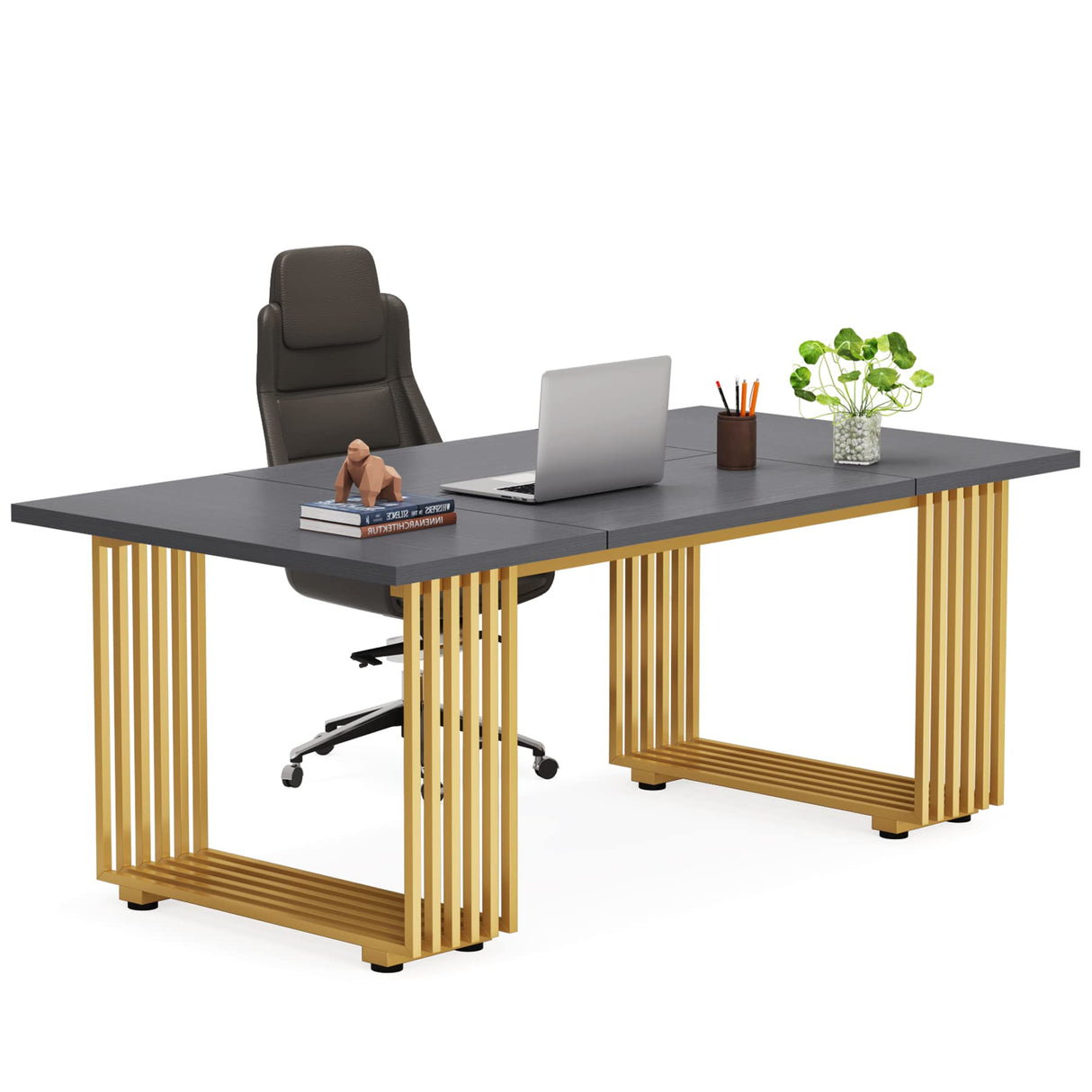 70.9" Modern Executive Desk, Wood Office Desk