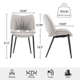 Modern Dining Chairs Set of 2 Armless Hollow Mid Back Minimalist