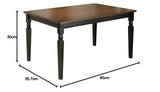 Owingsville Rustic Farmhouse Dining Room Table, Black & Brown