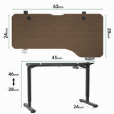 Electric Adjustable Height Standing Desk 63 x 30 Inches