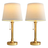 Modern Gold Brass Table Lamp Set of 2 for Bedroom Living Room 19.75'