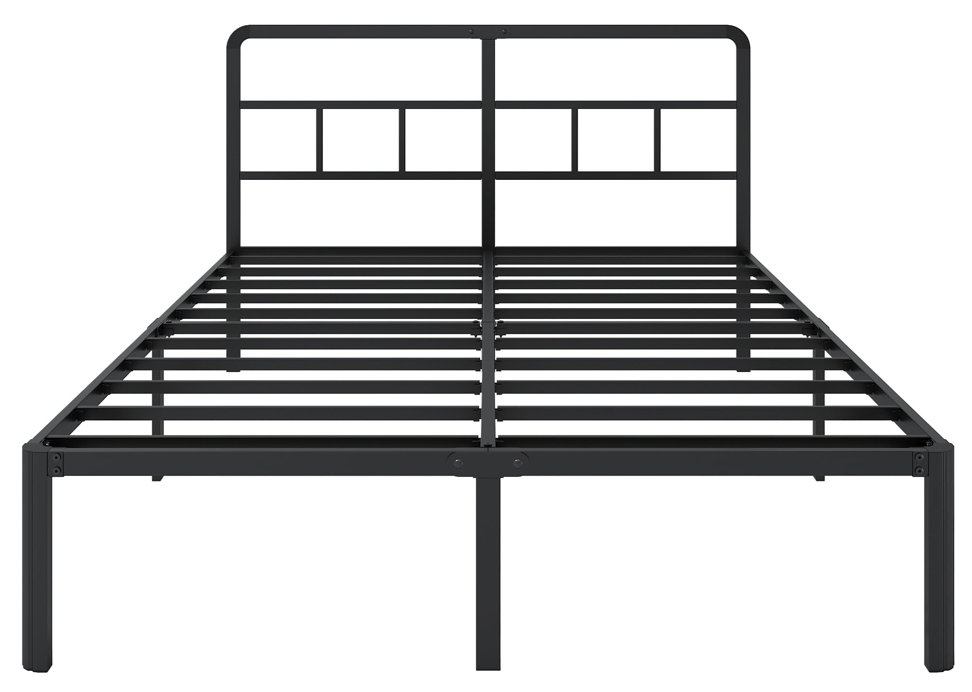 14 Inch Queen Size Bed Frame with Headboard, No Box Spring Needed