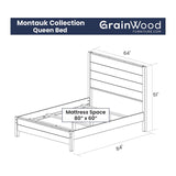 Montauk Solid Wood Bed, Queen Size