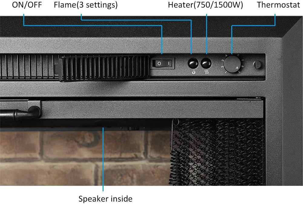 Klaus Electric Fireplace Insert with Fire Crackling Sound