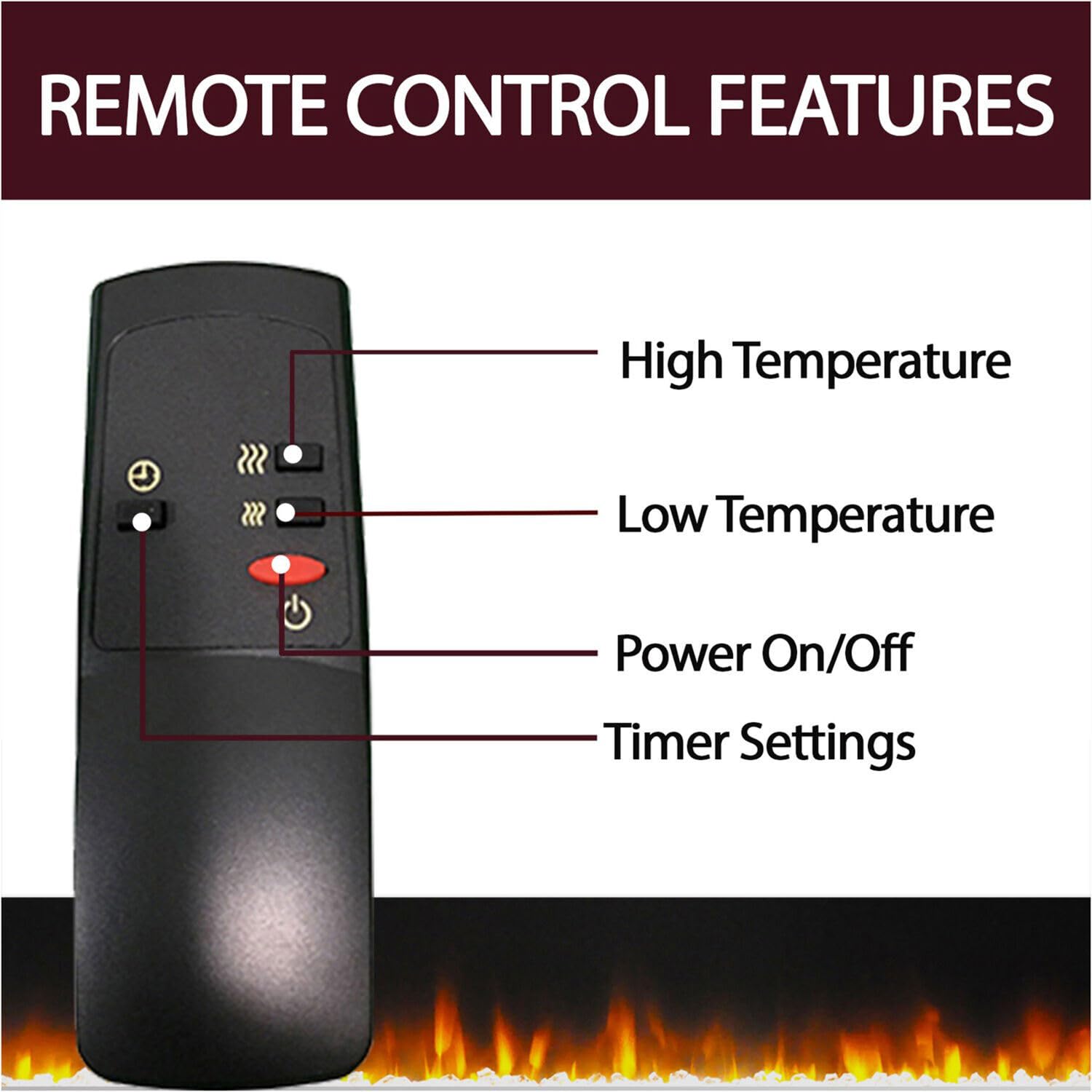 Sanoma 72'' Electric Multi Color LED Fireplace with Charred Log Insert
