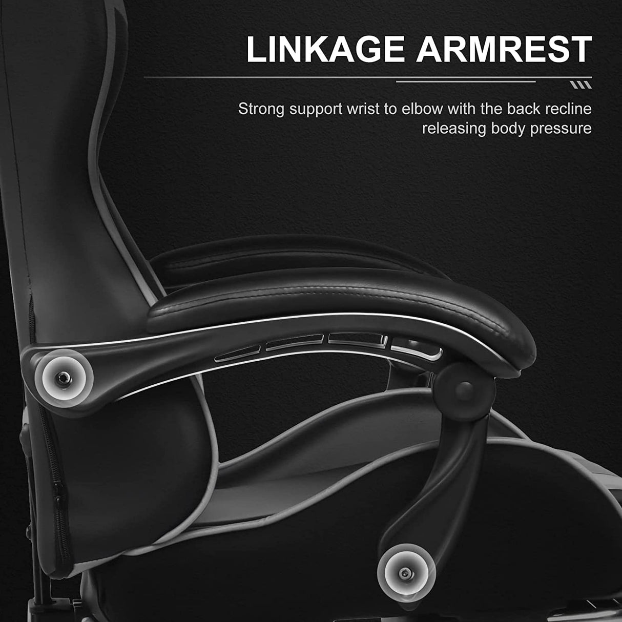 Gaming Chair, Computer Chair with Footrest and Lumbar Support