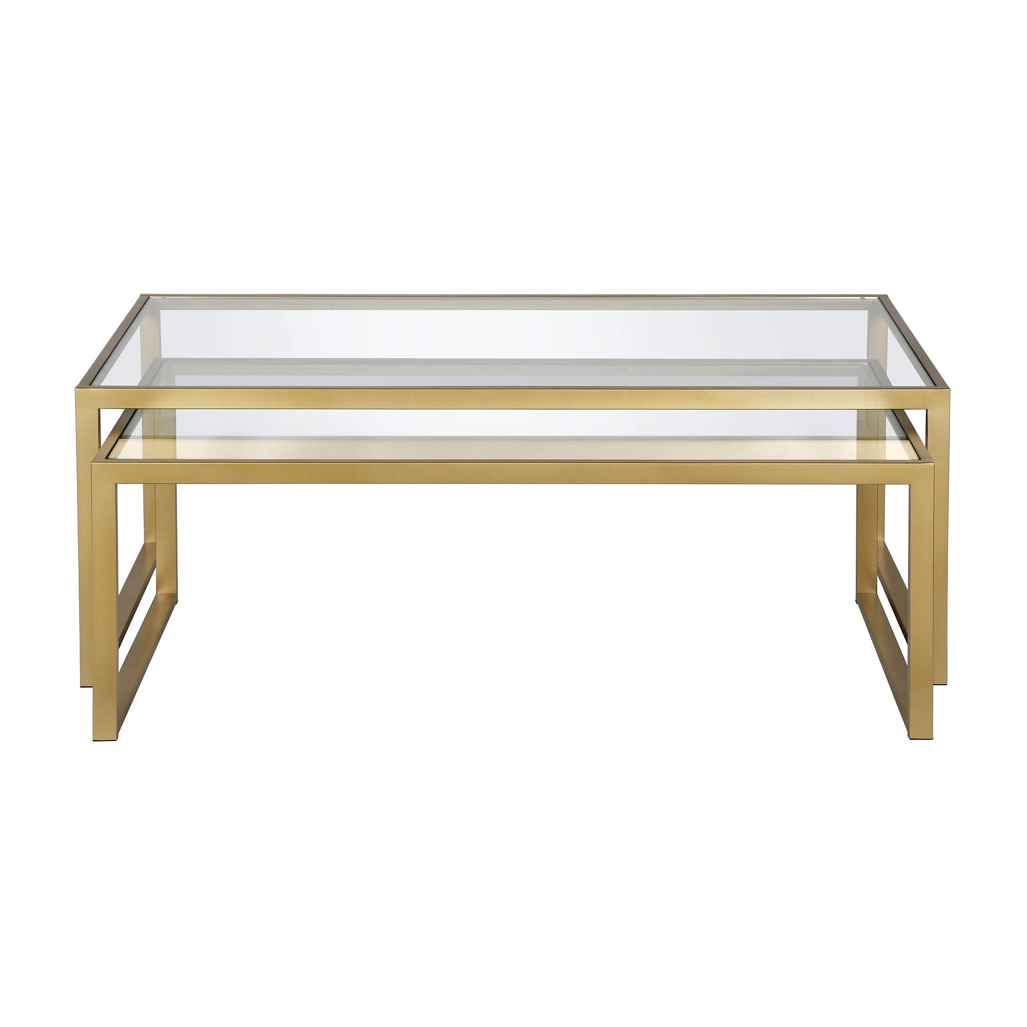 Rectangular Nested Coffee Table in Brass