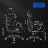 Gaming Chair, Computer Chair with Mesh Back, Ergonomic Gaming Chair with Footrest