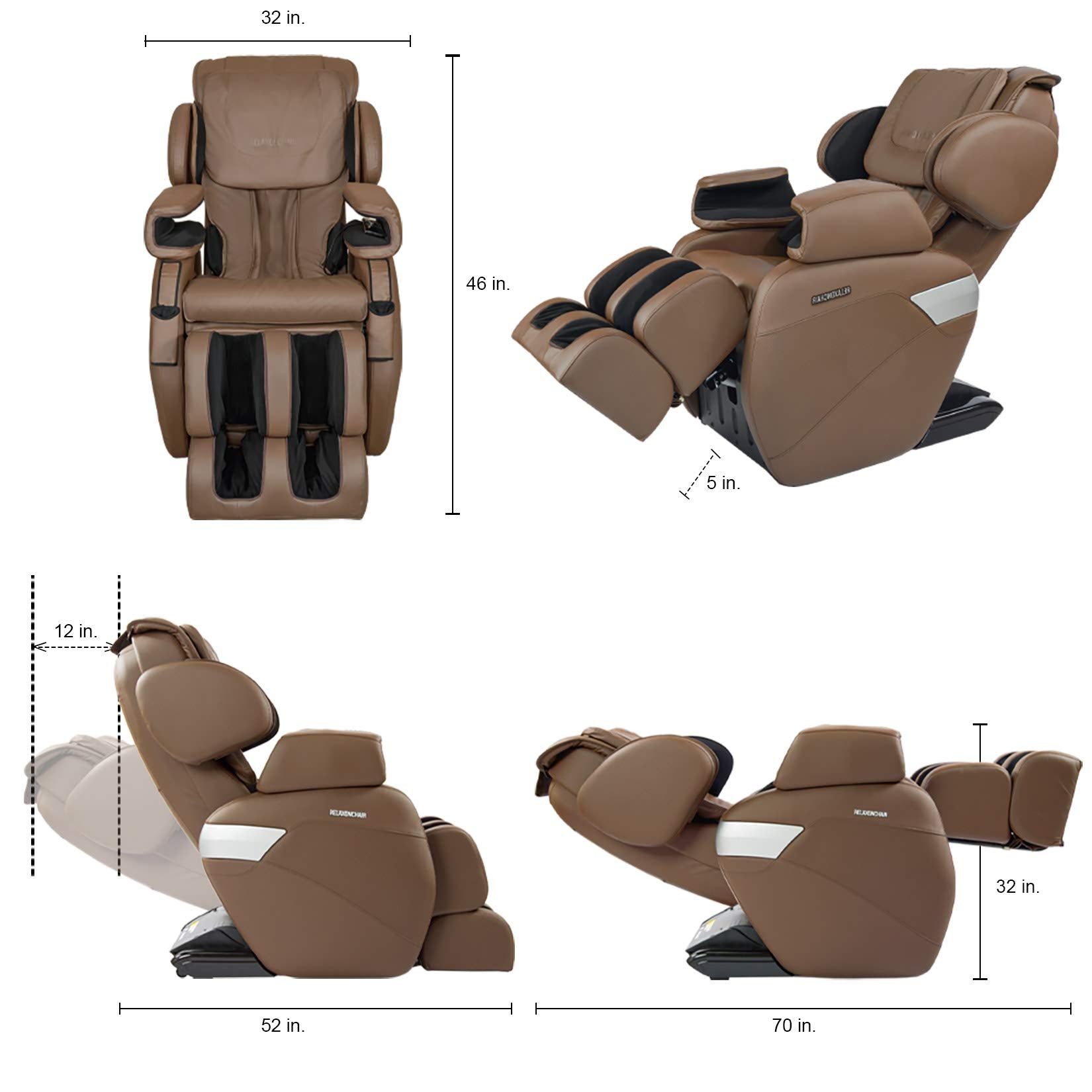 RelaxForm L-Track Zero Gravity Massage Chair – Heating & Remote Control