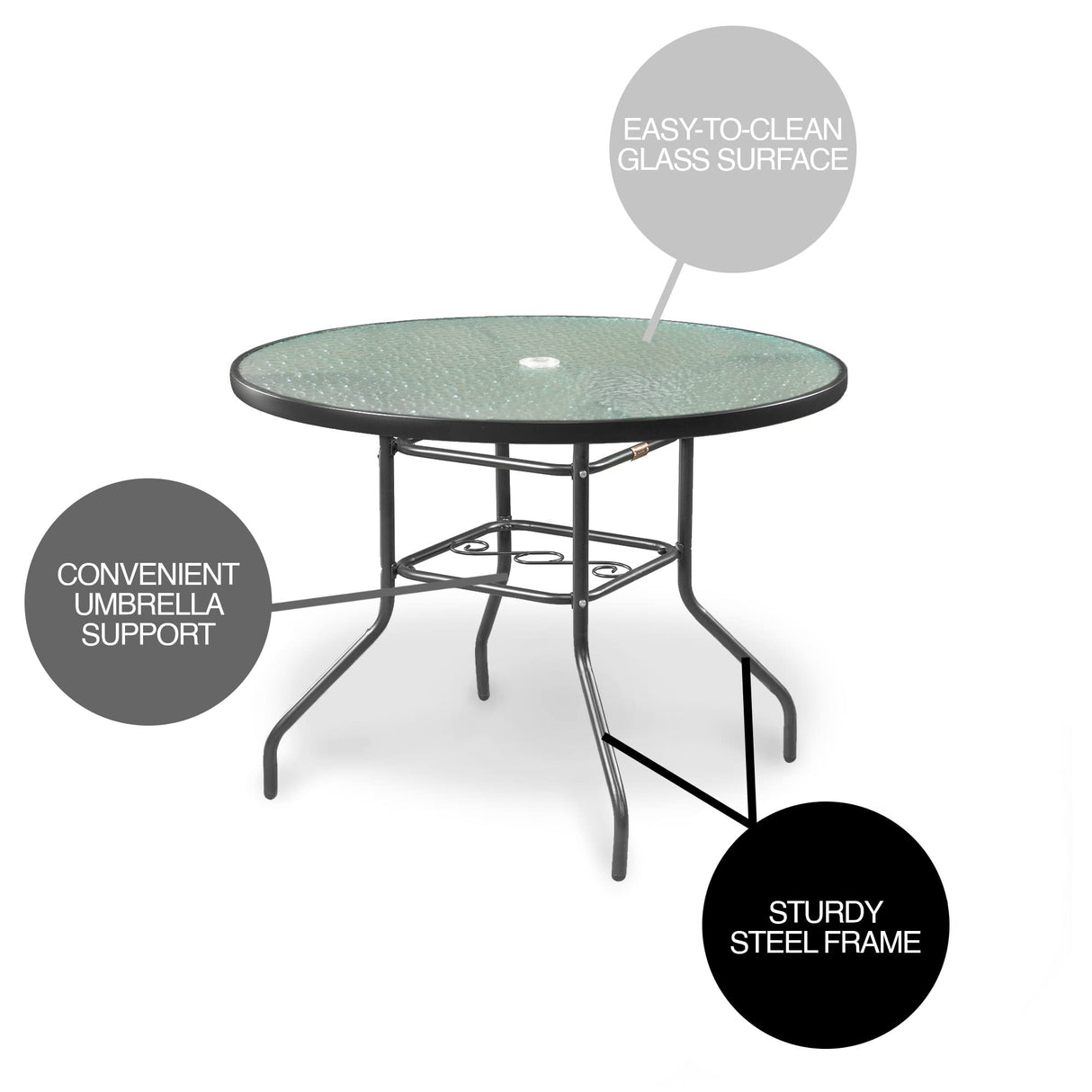 Outdoor Steel Dining Table Patio Furniture