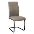 CHAIR-2PCS / 39" H/TAUPE FABRIC/BLACK METAL DINING CHAIR