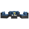 5 Pieces Outdoor Patio Sectional Sofa Couch, Black PE Wicker Furniture Sets