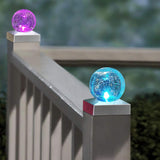 4x4 Solar Lights Deck Fence Railing  Decorative Powered Gazing Ball Caps