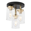 Semi Flush Mount Ceiling Light, 3-Light Clear Glass Shade Ceiling Light Fixture