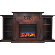Sanoma 72'' Electric Multi Color LED Fireplace with Charred Log Insert