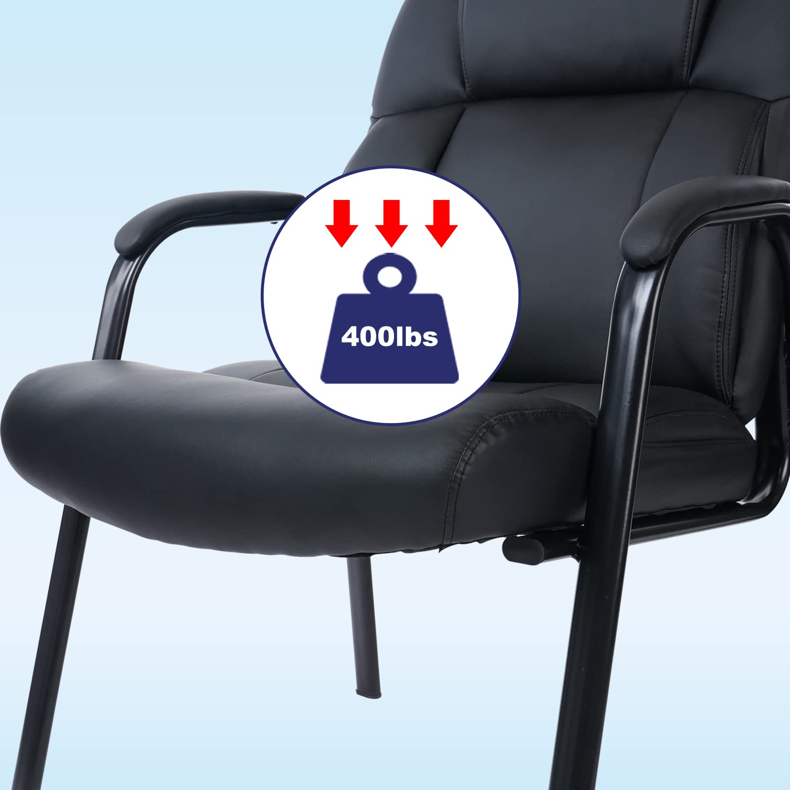 Big & Tall 400 lb. Guest Chair, Leather Reception Chairs