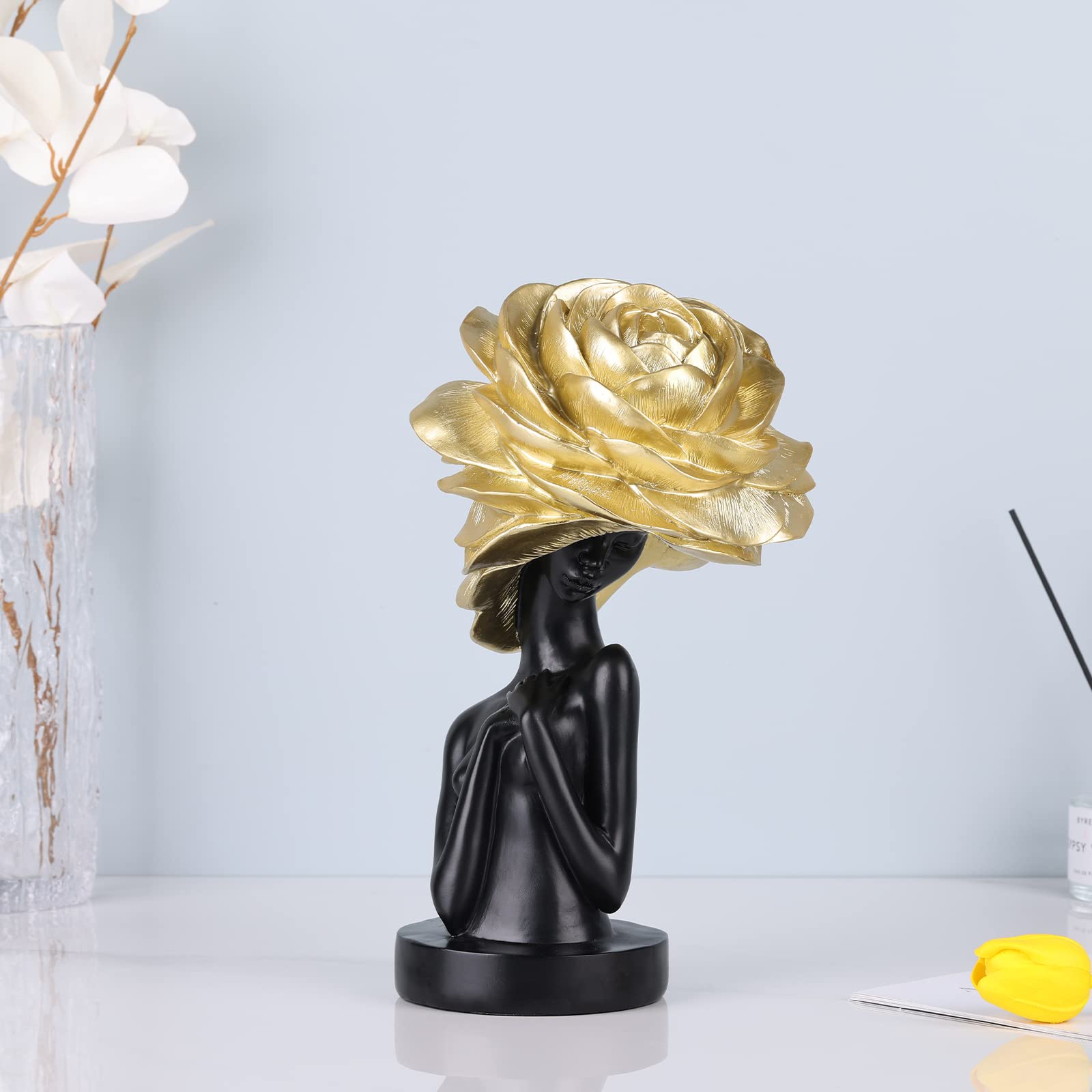 Black and Gold African Statues and Sculptures, African-American Women Busts