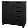 5-Drawer Chest with 1 Door, Wooden Chest of Drawers Storage Dresser Cabinet