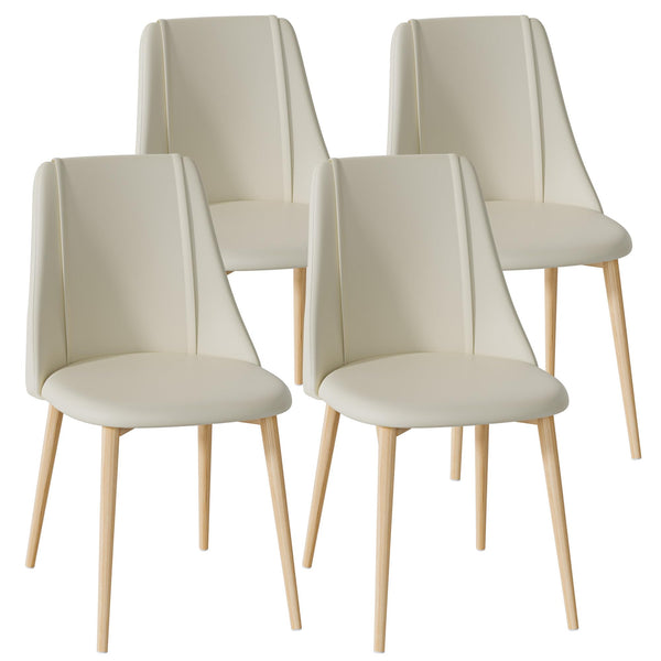 PU Dining Chairs Set of 4 Modern Living Room Chairs Upholstered Leather Chairs