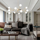 Modern Gold Sputnik Chandelier,12 Lights Metal Ceiling