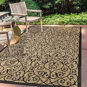 Y Madrid Vintage Filigree Textured Weave Indoor/Outdoor Black/Khaki