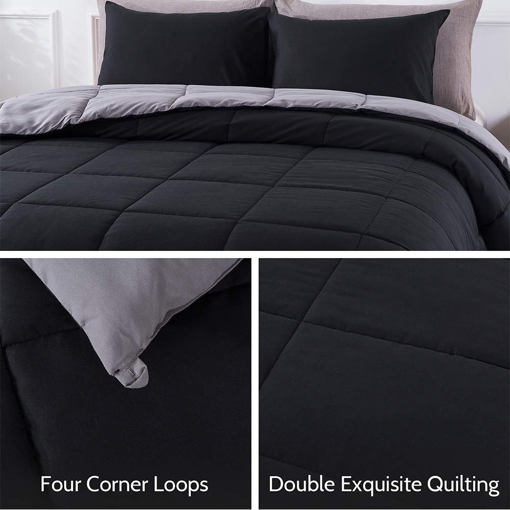 Lightweight Queen Comforter Set with 2 Pillow Sham - 3 Pieces Se