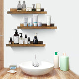 16 Inch Floating Shelves for Wall Set of 3,  Wall Mounted Picture Ledge Wooden Wall Shelf