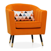 Single Sofa with Gold Metal Legs Wide Armrest