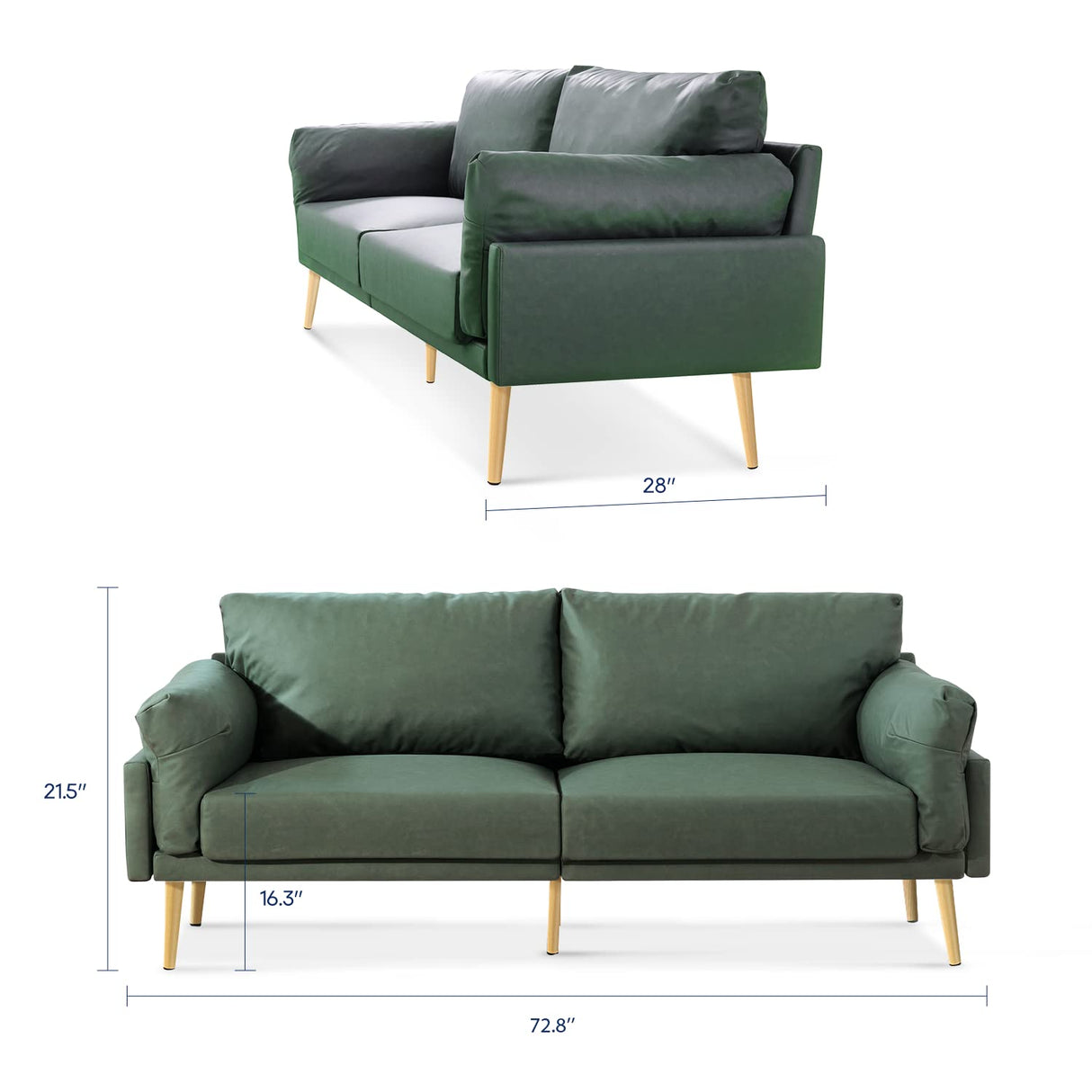 Green Sofa Mid Century Modern Couch