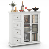 Buffet Sideboard Storage Cabinet, Console Table with 4 Drawers