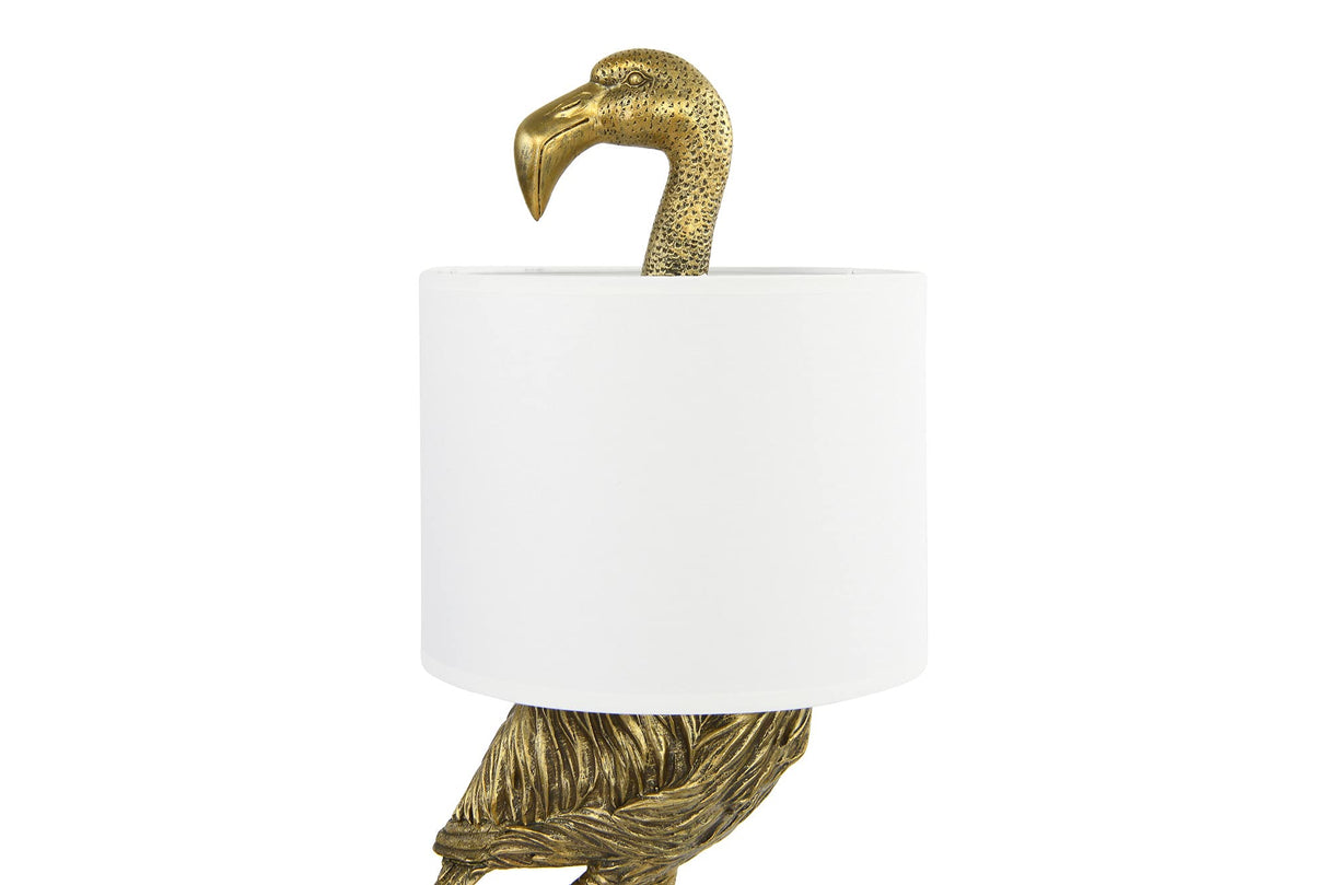 Resin Flamingo Table Lamp with Linen Shade