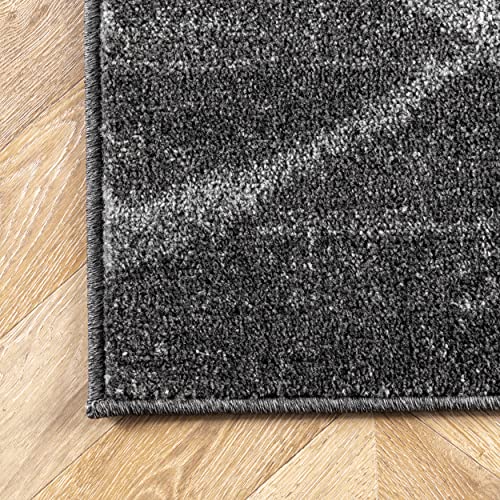 Contemporary Thigpen Large Area Rug, 9' x 12', Dark Grey