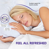 2 Pack Standard Pillows for Sleeping - 100% Breathable Cotton Cover