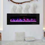 50" Electric Fireplace Wall Mounted & Recessed