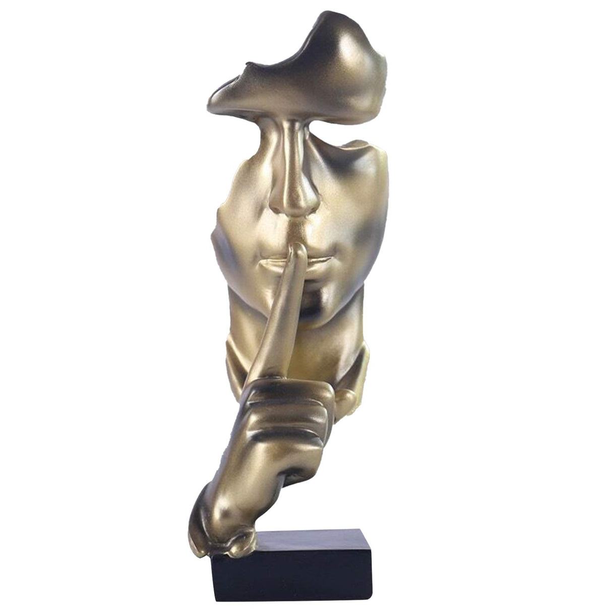 Thinker Statue, Silence is Gold Abstract Art Figurine, Modern Home