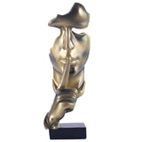 Thinker Statue, Silence is Gold Abstract Art Figurine, Modern Home