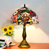 Bedside Table Lamp LED E26 Bulb Tiffany Stained Glass Grape Rose Handmade