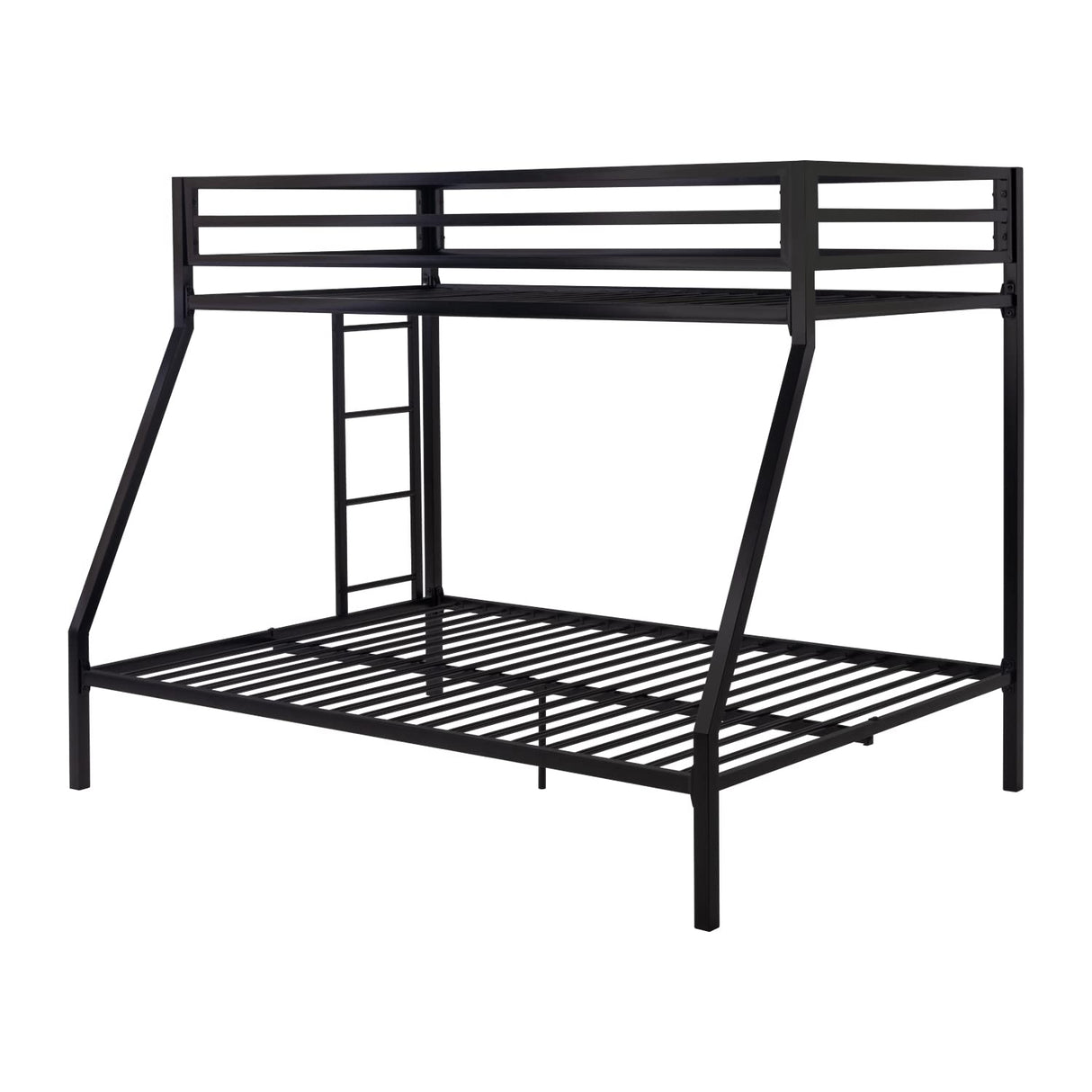 Metal Bunk Bed Twin Over Full Size with Removable Stairs, Heavy Duty Sturdy Frame