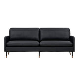 Genuine Leather Sofa, Mid-Century Modern Leather Sofa Couch for Bedroom Living Room