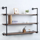 Industrial Pipe Shelving Wall Mounted,48in Rustic Metal Floating Shelves