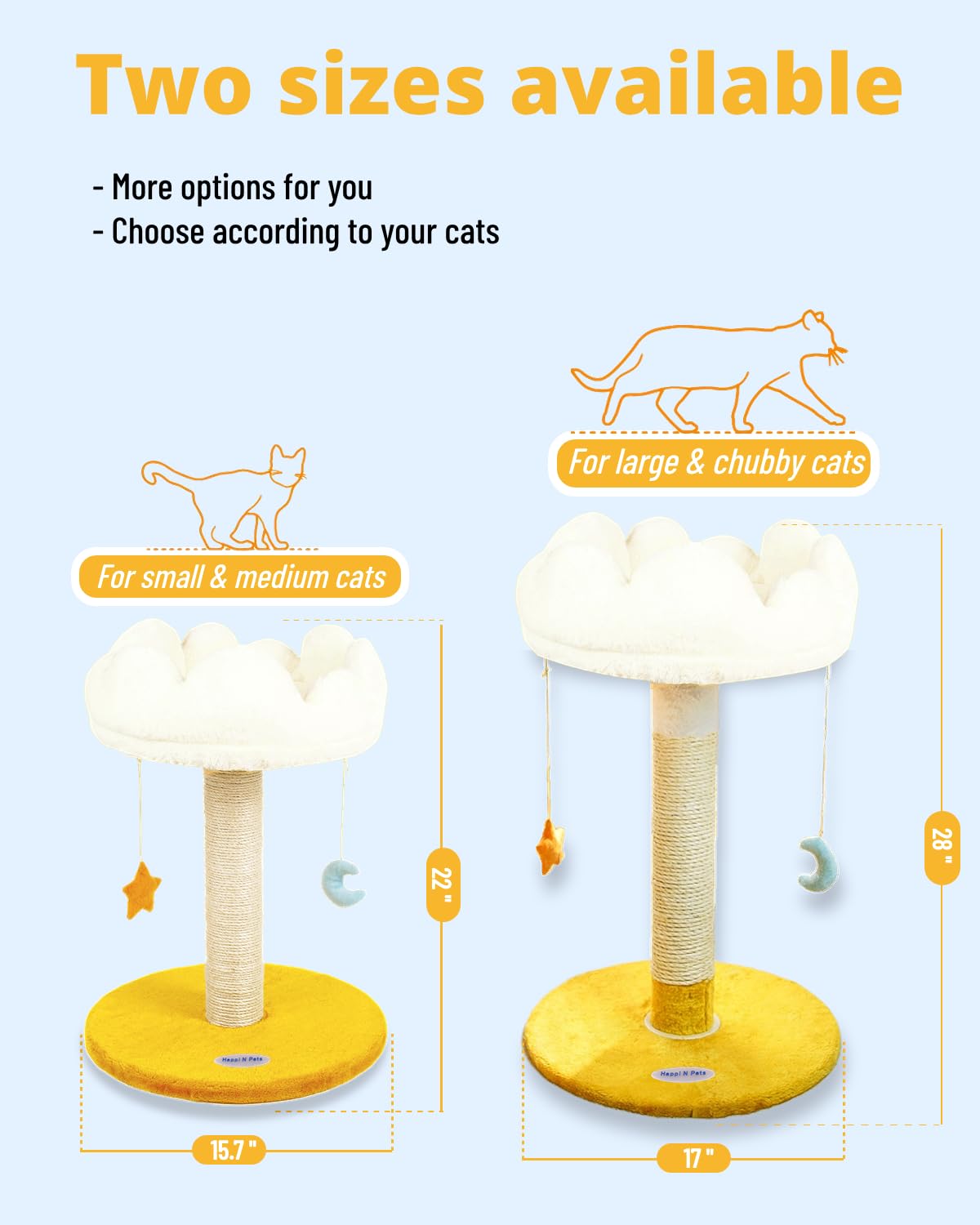 Cloud Cat Scratching Post with Bed, Cat Tree Tower