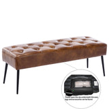 Tufted Ottoman Bench, Upholstered Bedroom Benches Leather