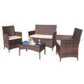 Outdoor Indoor Use Backyard Porch Garden Poolside Balcony Sets Clearance Brown