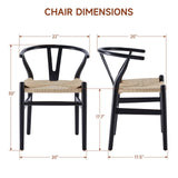 Wishbone Chairs for Dining Room Solid Wood Rattan Chair