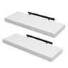 Set of 2 24" White Floating Shelves Wall Mounted for Bathroom – Rustic Farmhouse