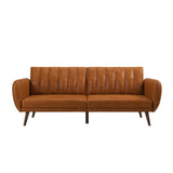 Brittany Futon, Convertible Sofa & Couch, Camel Faux Leather Sofas